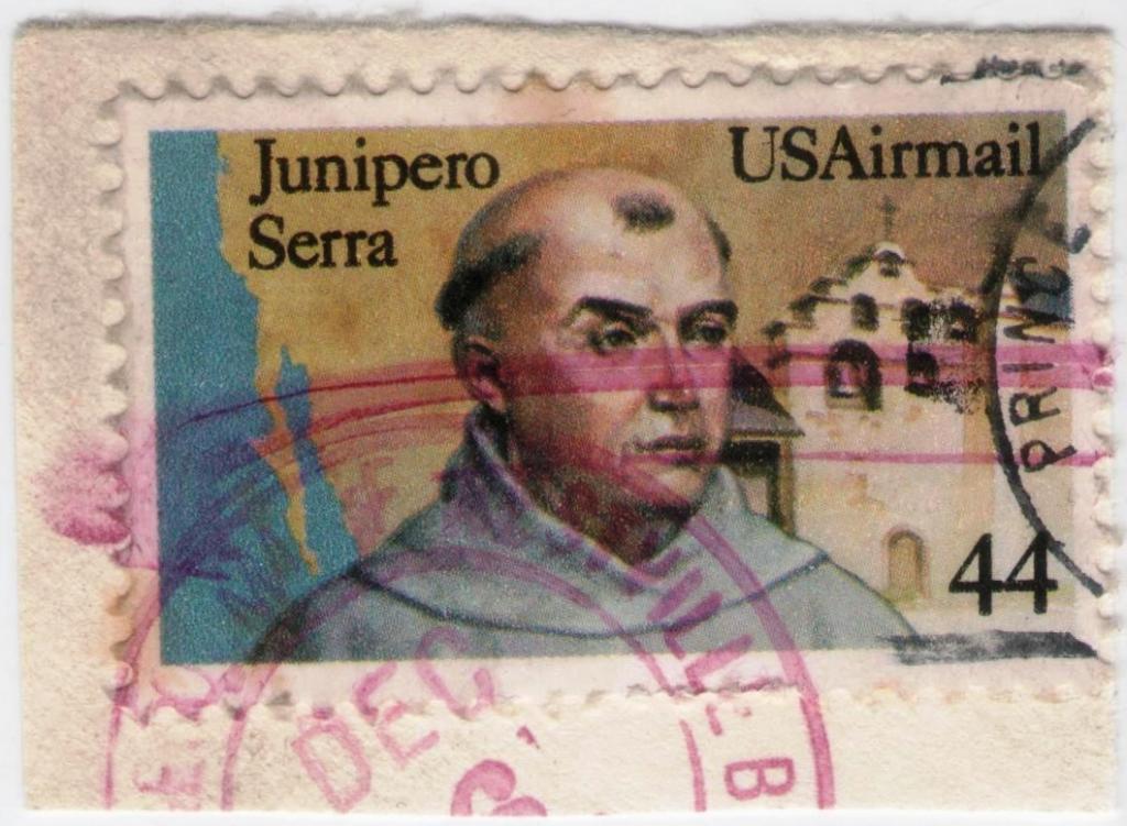 США 1985 Хуниперо Серра. Монах-францисканец, основатель католических миссий в Калифорнии  (Вырезка)