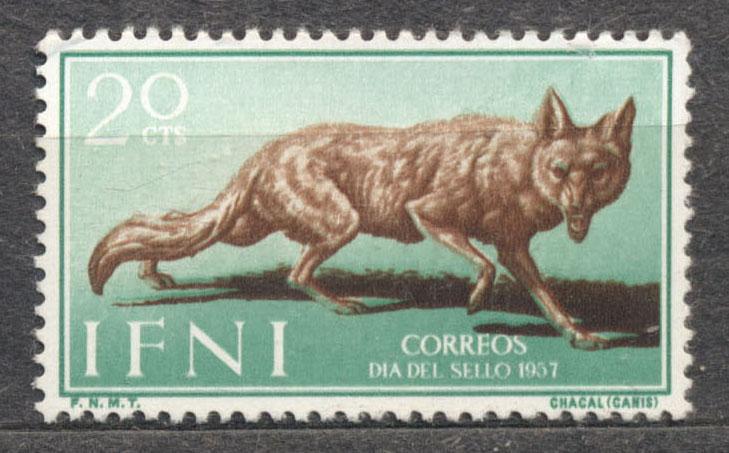 ИФНИ (Испания) 1957 г. День  марки Шакал  негашеная/**