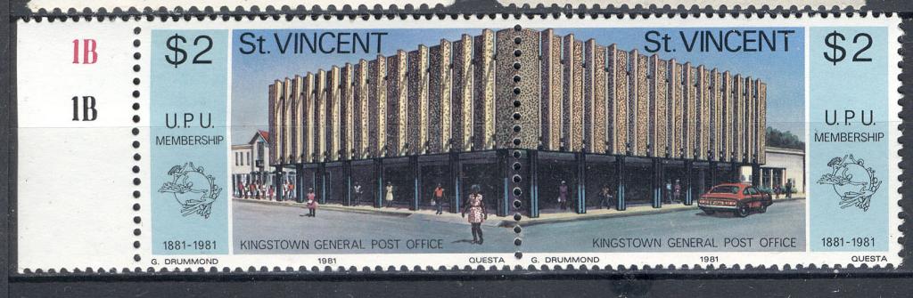 Сент Винсент 1981 г. 100 лет членства в ВПС  негашеная** сцепка