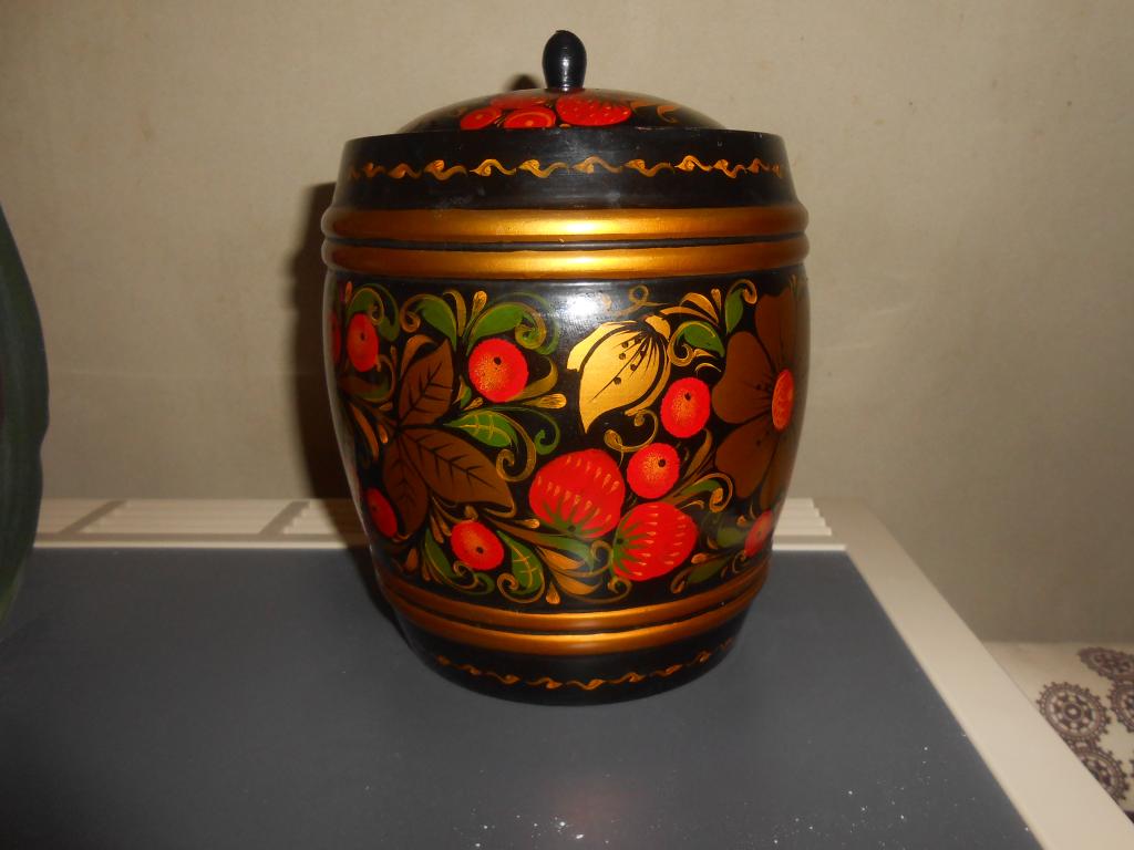 Винтаж. Хохлома. Бочонок средний+подарок