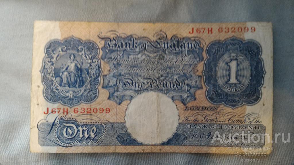 Англия / Великобритания, 1 фунт 1940 г, VF,  красная,   ## РЕДКАЯ ##