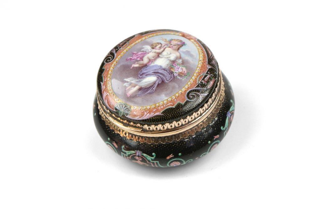 Золотая пудреница. Violettes Paris около 1860г. ID-ANTQ-3614