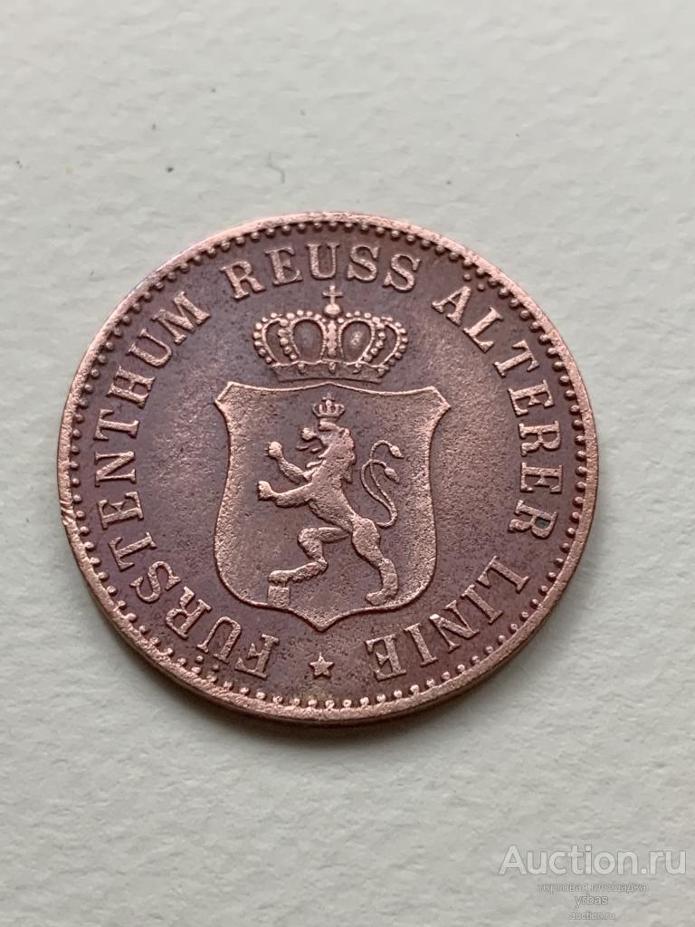 Реусс- 3 пфеннига 1864 год. REUSS ALTERLINIE