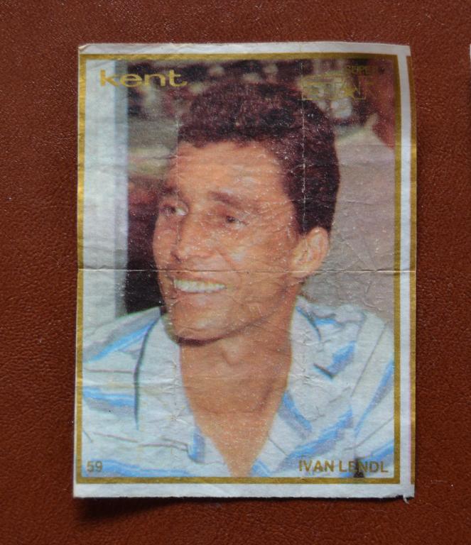 Вкладыш жевательная резинка Super Star Супер Стар -  Kent - Тенисист Иван Лендл   № 59