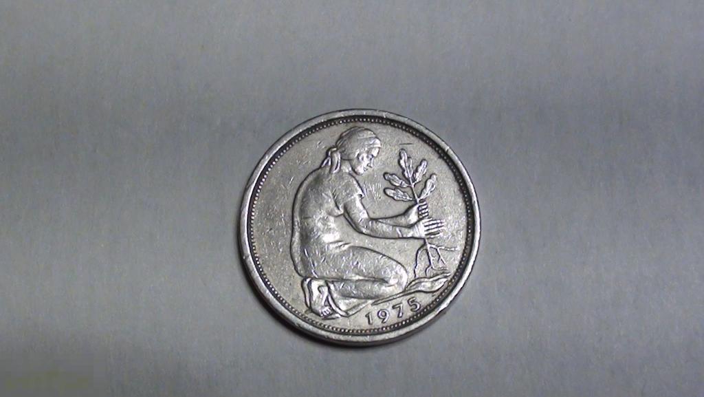 ФРГ 50 пфеннигов 1975 года F