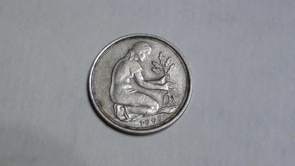 ФРГ 50 пфеннигов 1992 года F