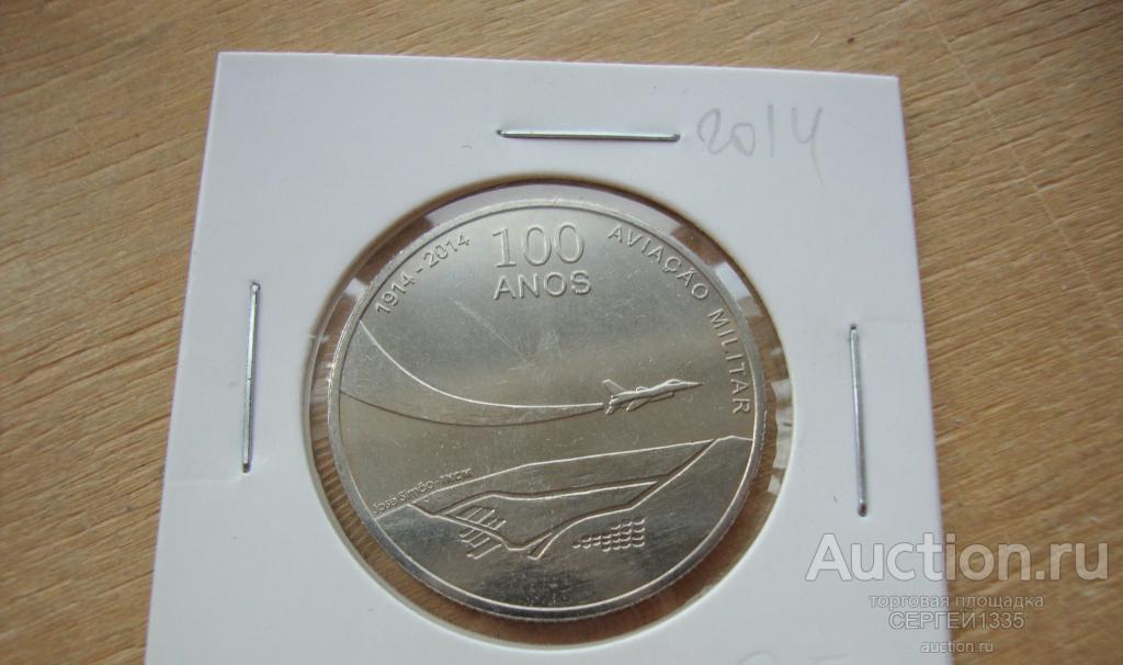 Португалия 2,5 евро 2014 100 лет военной авиации Самолеты