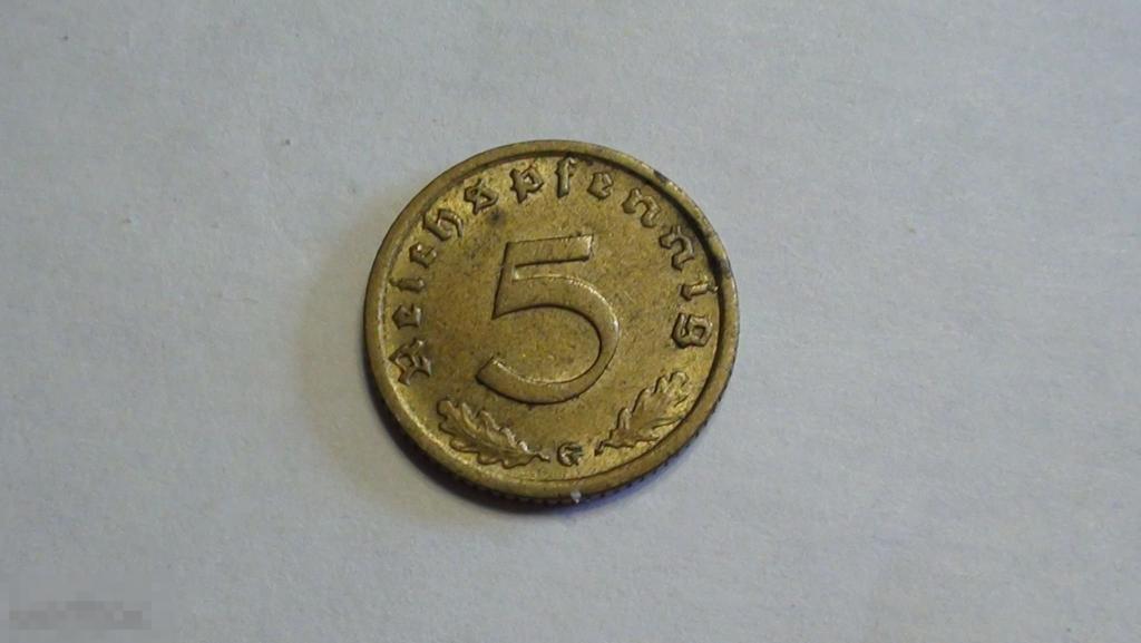 5 пфеннигов 1938 G 3 рейх Германия (2)