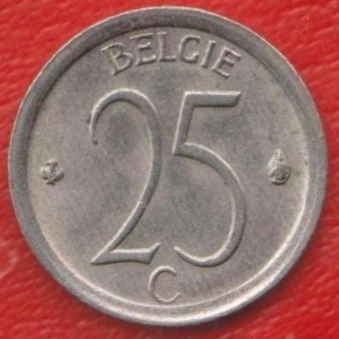Бельгия 25 сантимов 1971 г. BELGIE Надпись «Бельгия» на голландском языке (фламандском)