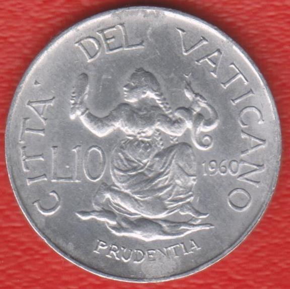 Ватикан 10 лир 1960 г. Редкая