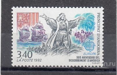 ANDORRA  АНДОРРА  Открытие Америки  № 438  1992  24 Евро  Сост**