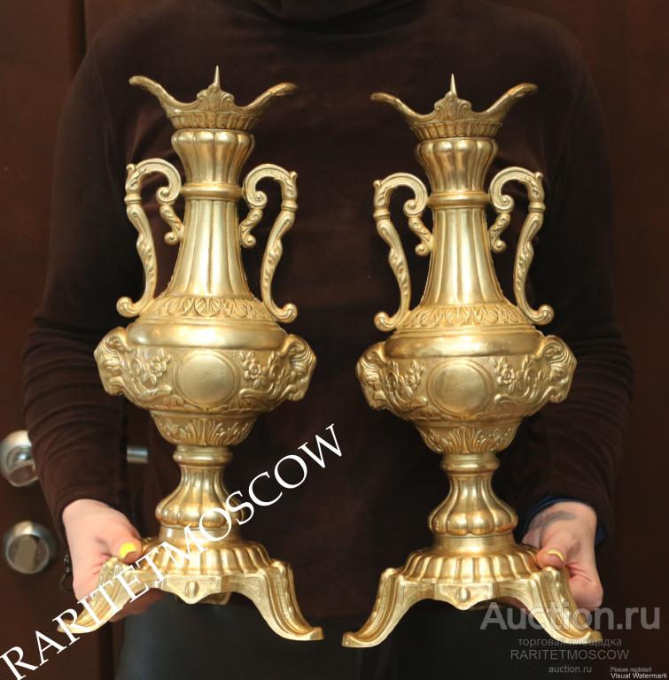 Подсвечник старинный антикварный баран козел бронза латунь 1