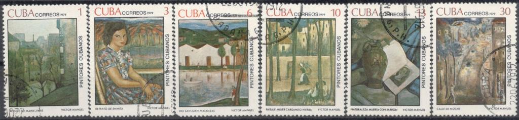 Куба, 1979, № 2404-2409, € 1,5, гаш, полн., живопись, искусство