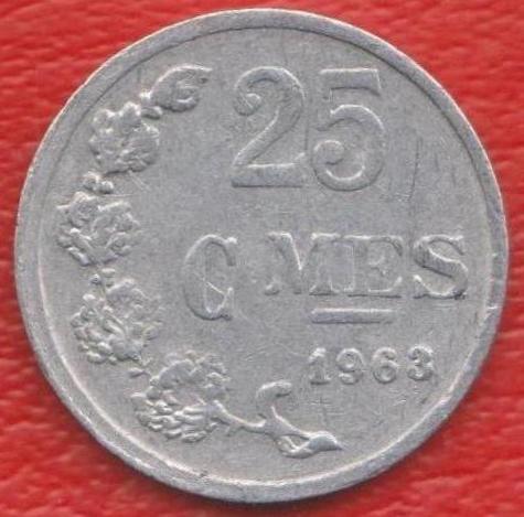 Люксембург 25 сантимов 1963 г
