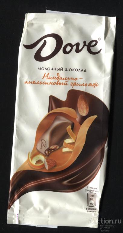 обертка этикетка шоколад DOVE миндально-апельсиновый грильяж