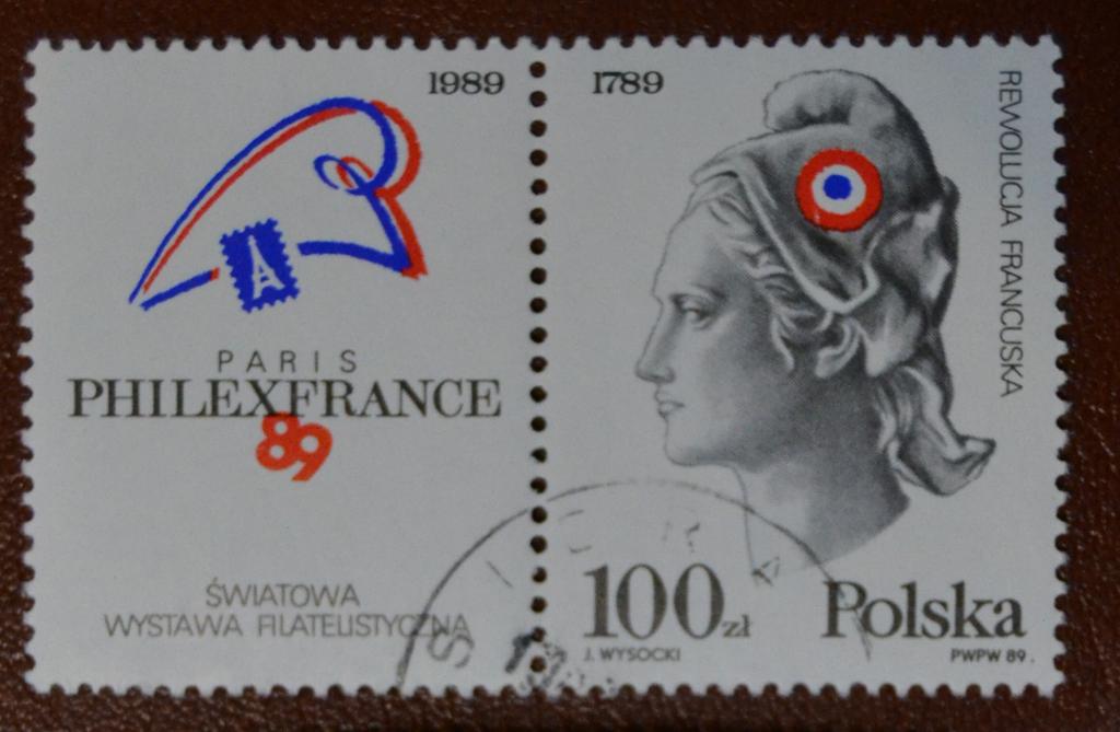 Польша 1989 г. Филвыставка PHILEXFRANCE-89, Париж, сцепка Гаш