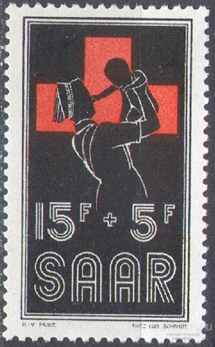 М4371 ✅ Медицина Красный Крест 1955 Французская зона оккупации Саар Германия 1м п/с **
