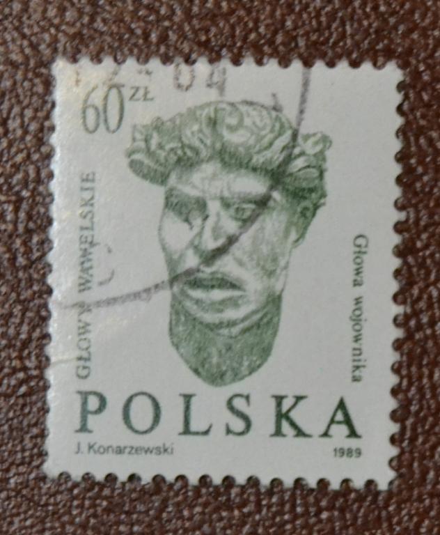 Польша 1989 год "Голова Война " Каменные головы замка Вавель в Кракове Гаш