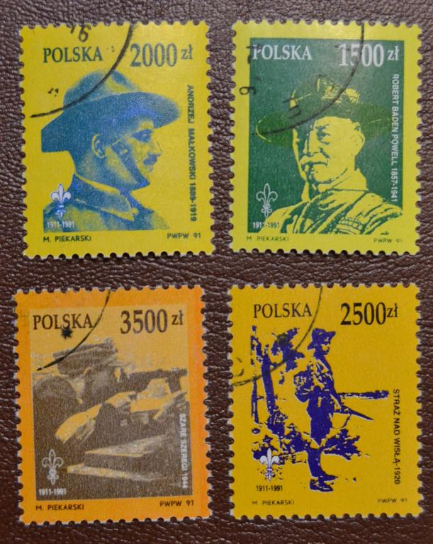 Польша 1991 год 90 лет Скаутскому движению в Польше - Скауты Гаш