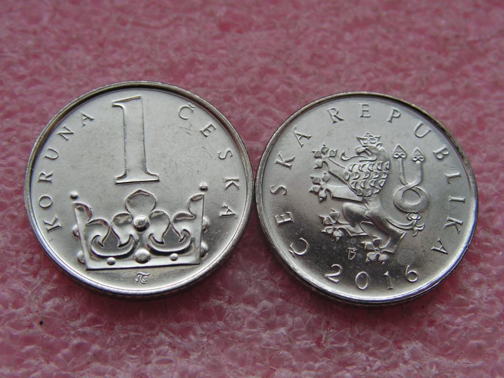 Чехия 1 крона 2016 unc