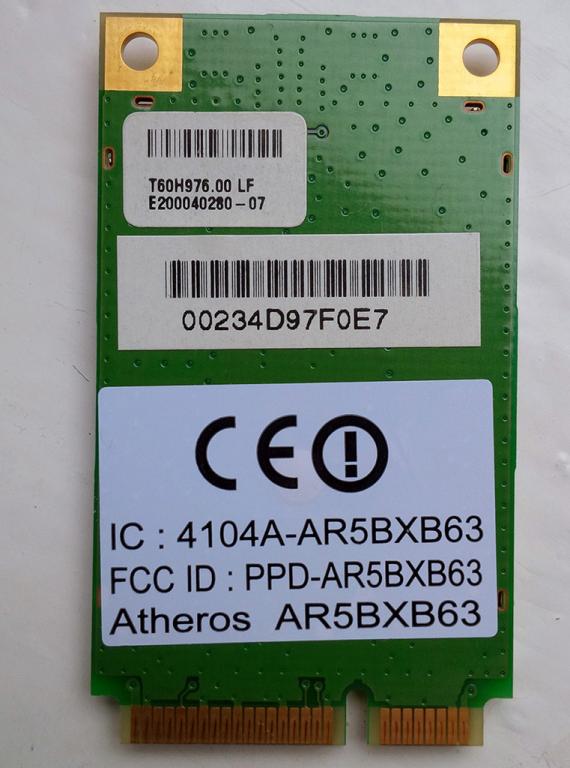 WiFi модуль для ноутбука Atheros AR5007 AR5BXB63