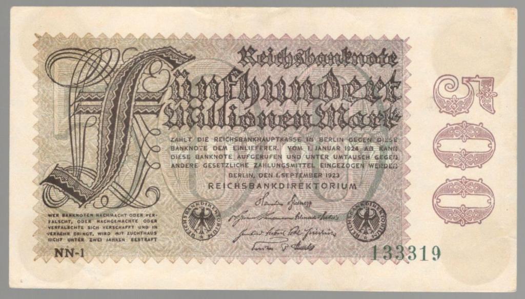 500 миллионов марок  1923 Германия  (020509)