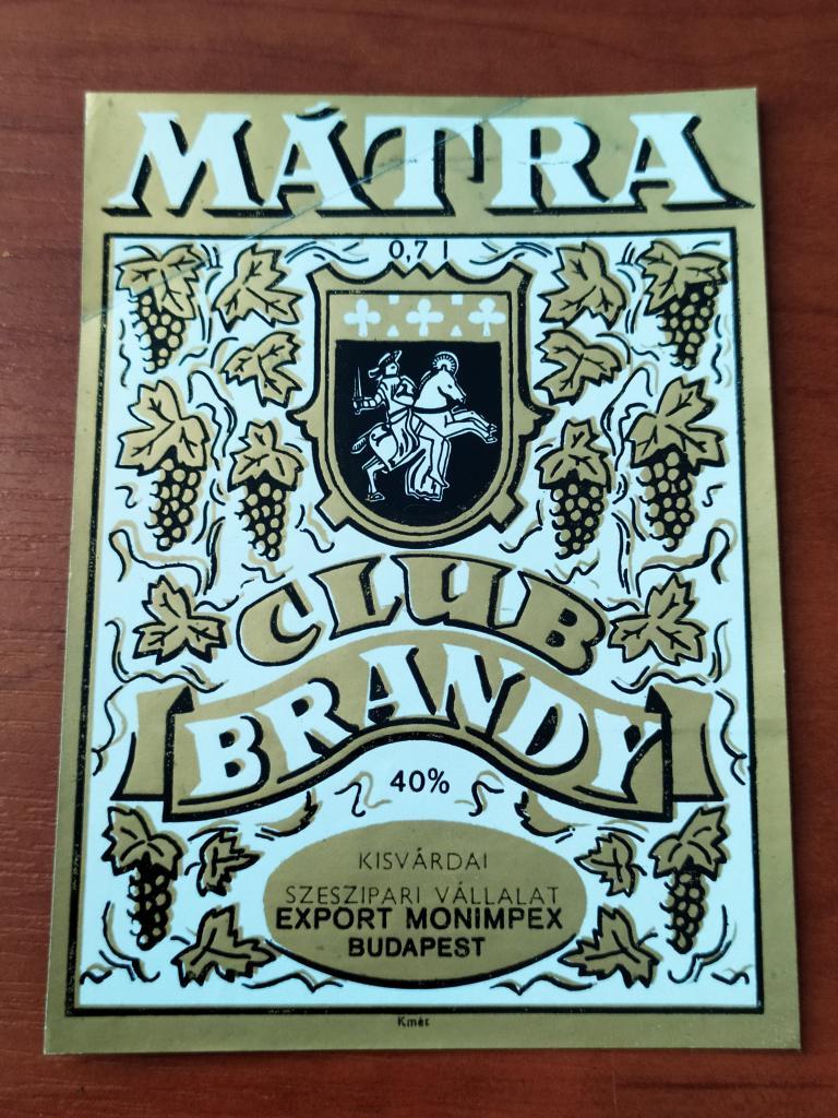 Этикетка MATRA CLUB BRANDYБренди 0,7 л Иностранная О4