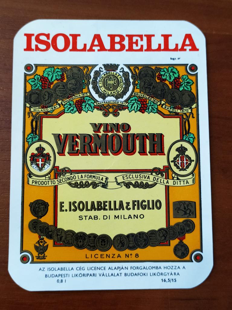 Этикетка vino VERMOUTH Вермут  Isolabella Иностранная О4