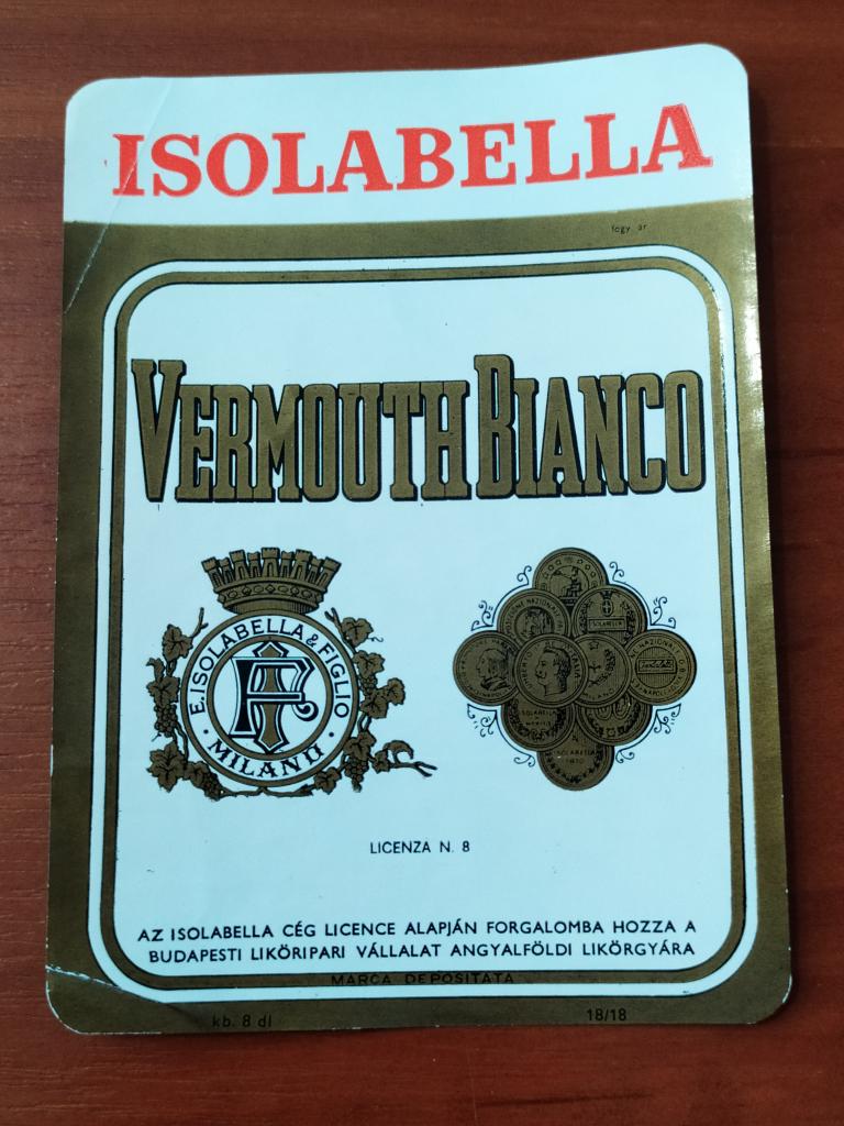 Этикетка VERMOUTH BIANCO Вермут  Isolabella Иностранная О4