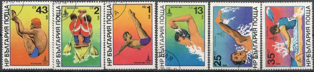 Болгария, 1979, № 2840-2845, € 5,5, гаш, полн.,спорт, олимпиада 80