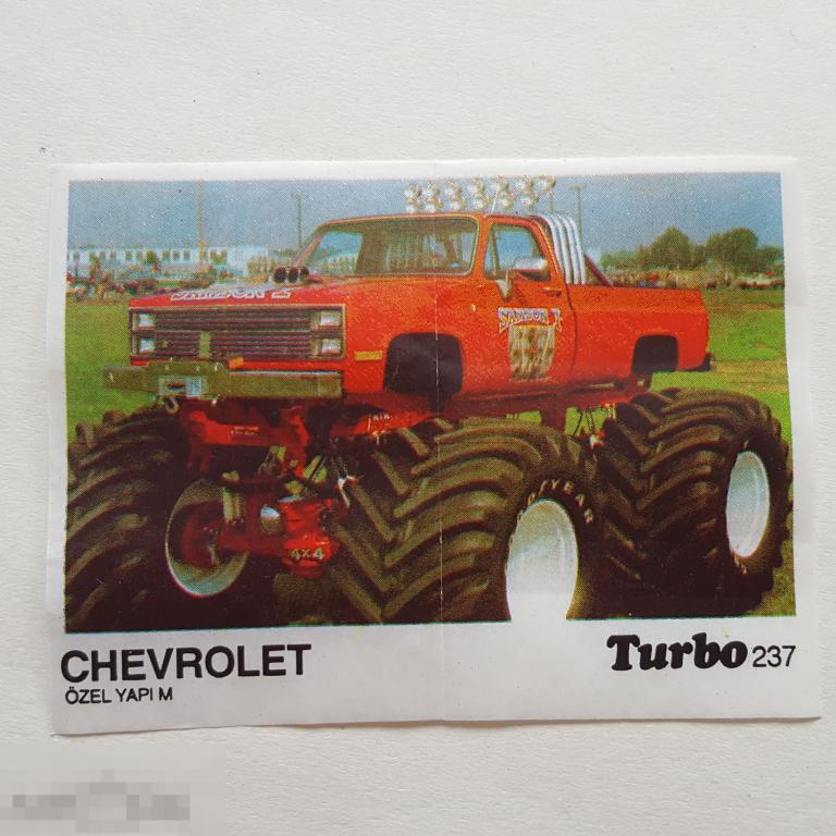 Вкладыш Turbo kent 237 Chevrolet Турбо bubble gum жевательная резинка фантик