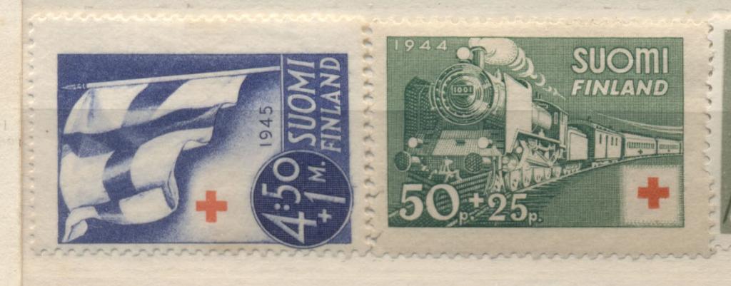 Финляндия 1944, 1945 г. Красный Крест  негашеный*