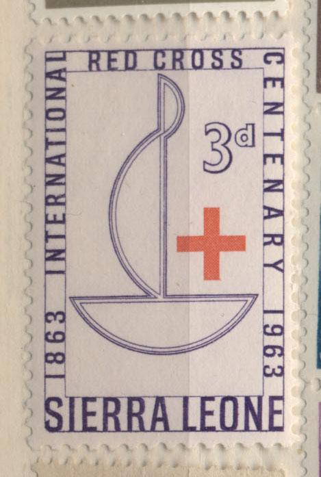 Сьерра Леоне 1963 г. 100-летие Красного Креста негашеный* (клей, наклейка)*