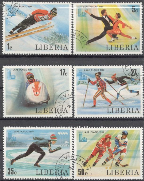 Либерия, 1980, № 1168-1173, € 5, гаш, полн., спорт, олимпиада 80