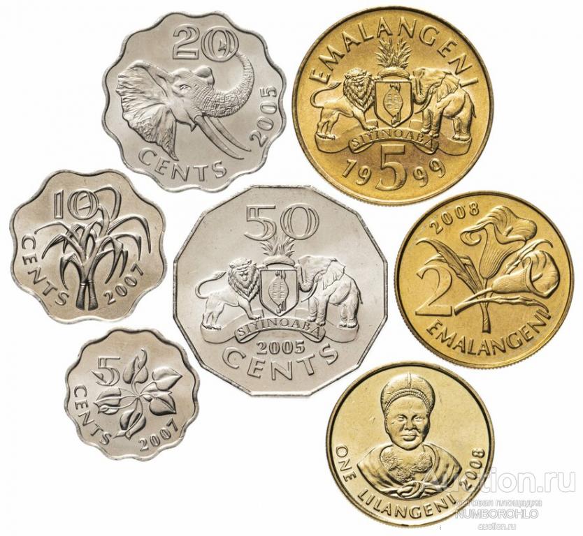 Эсватини (Свазиленд) 1999-2009 набор 7 монет UNC