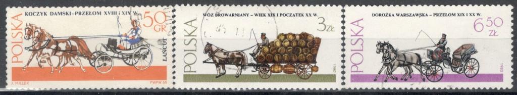 Польша,1965,1980, №, 1646,2723,2726, € 0,9, гаш, развитие транспорта