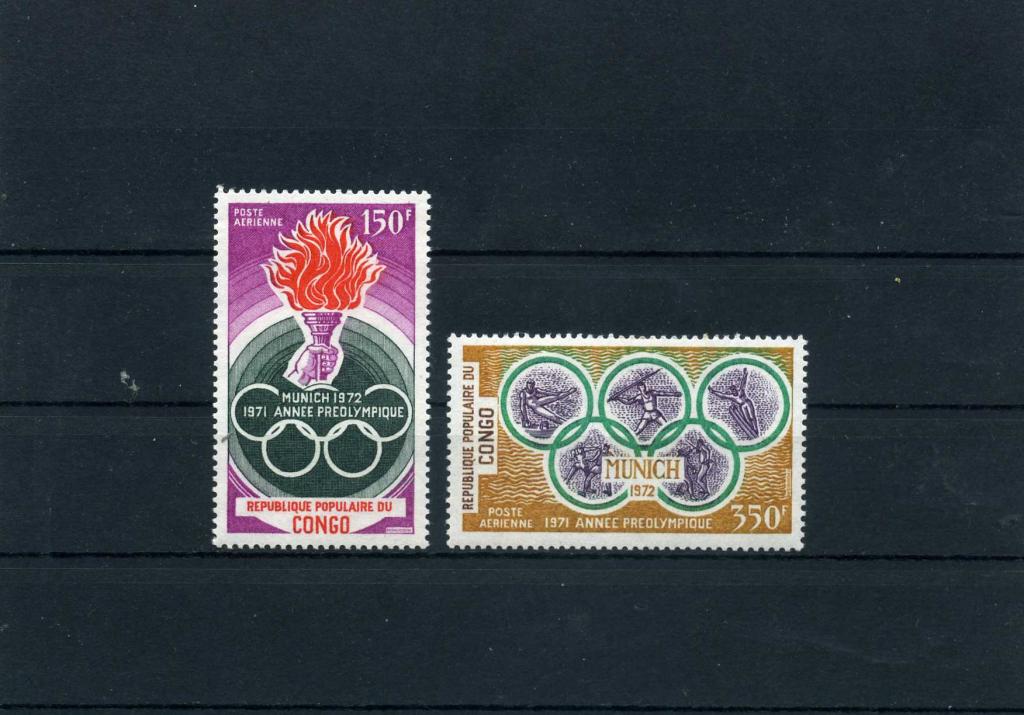 Конго Олимпийские игры 1972 Олимпиада Гимнастика Легкая атлетика Бокс Фехтование MNH**