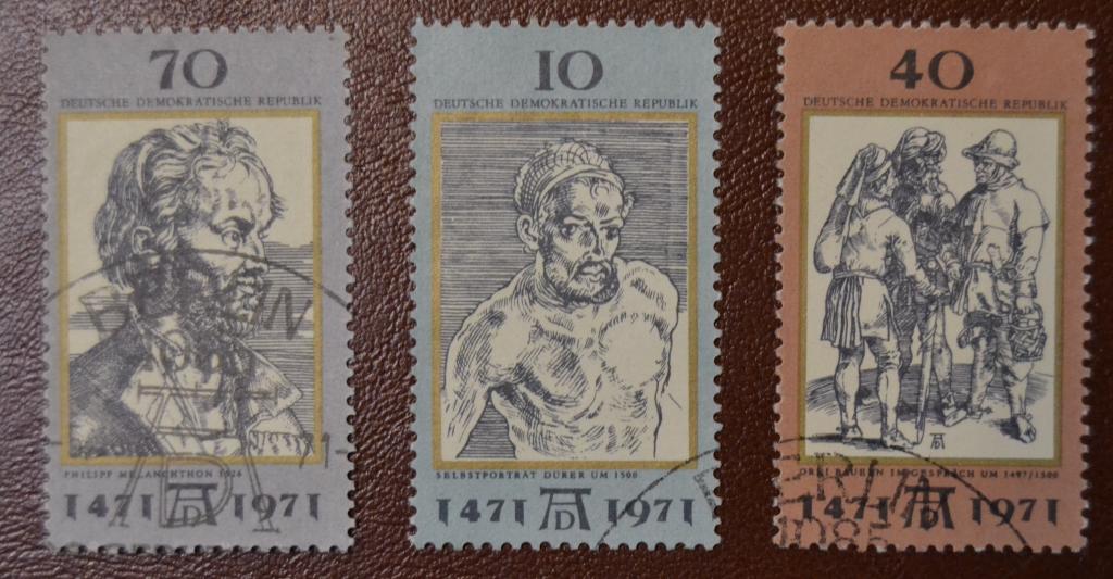 ГДР 1971 год Живопись 500-летие со дня рождения Альбрехта Дюрера Гравюры Гаш