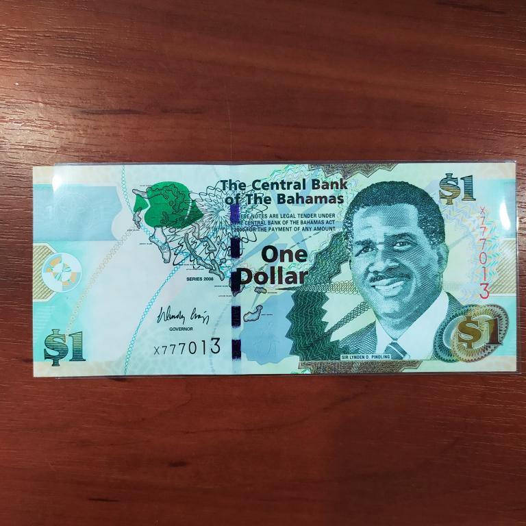 Купюра Банкнота Багамские острова   1 доллар  2008   А 18  Состояние Пресс UNC