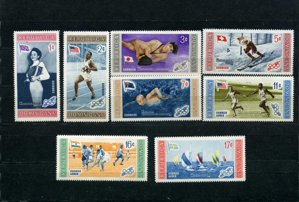 Доминикана Олимпийские игры 1956 Олимпиада Чемпионы Фехтование Плавание Легкая атлетика Борьба MNH**
