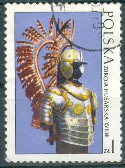 Польша 1973 г. Рыцари . Гусарские доспехи, 17 век  Mi 2239  гаш.