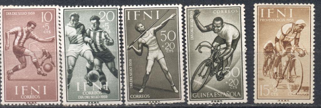 ИФНИ (Испания) 1959 г .День марки  негашеная ** 1958 г. В пользу детей * ЧБК