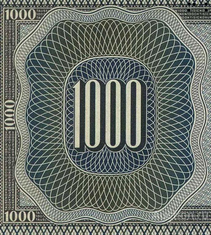 БОГЕМИЯ и МОРАВИЯ 1000 крон 1942 SPECIMEN Serie - Gc - UNC