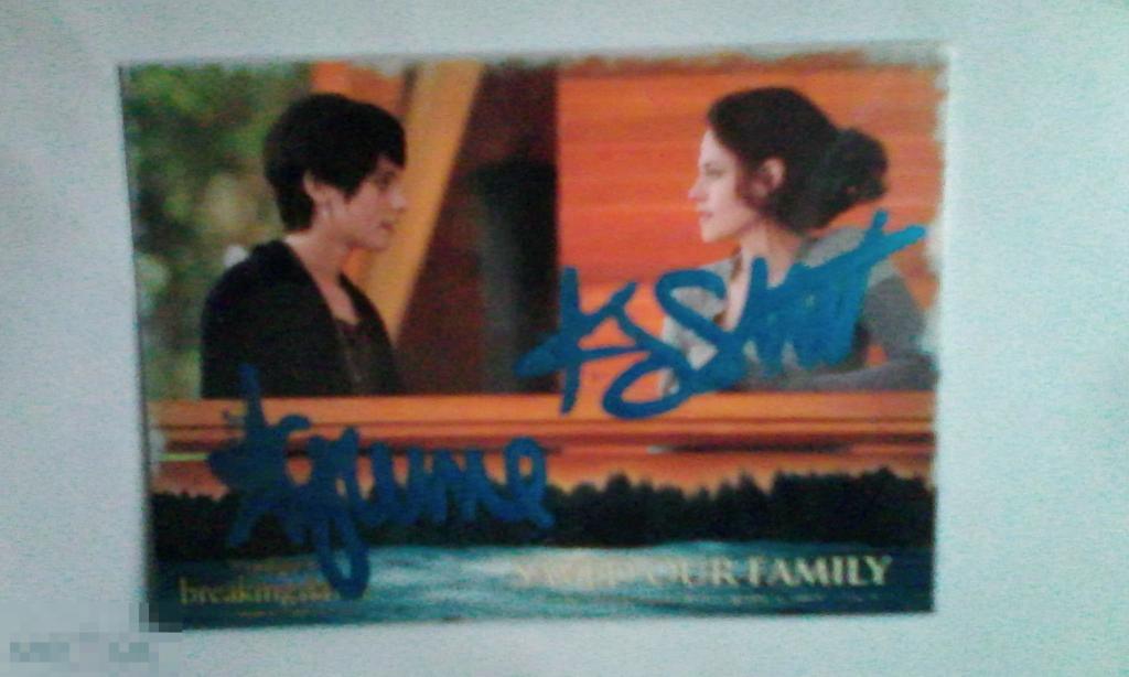 Кристен Стюарт Эшли Грин автографы на карточке Сумерки 