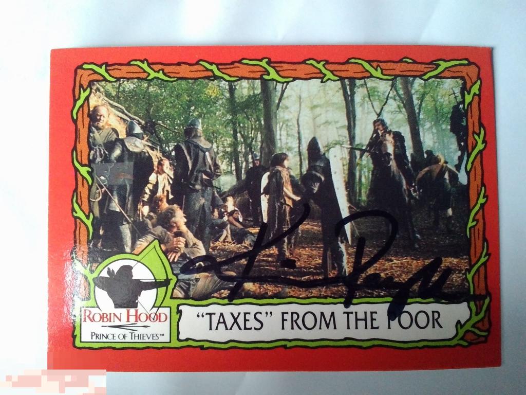 Кевин Рейнольдс автограф на карточке Робин Гуд: Принц воров 