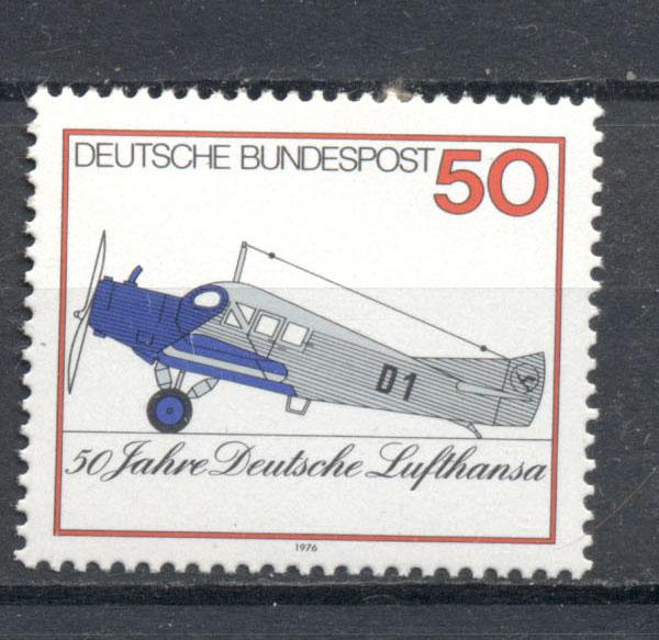Германия 1976 г. Авиация самолет  негашеная **