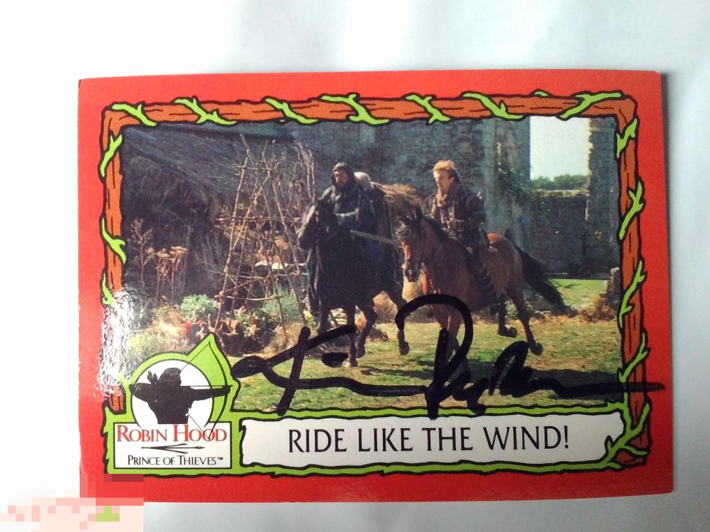 Кевин Рейнольдс автограф на карточке Робин Гуд: Принц воров 