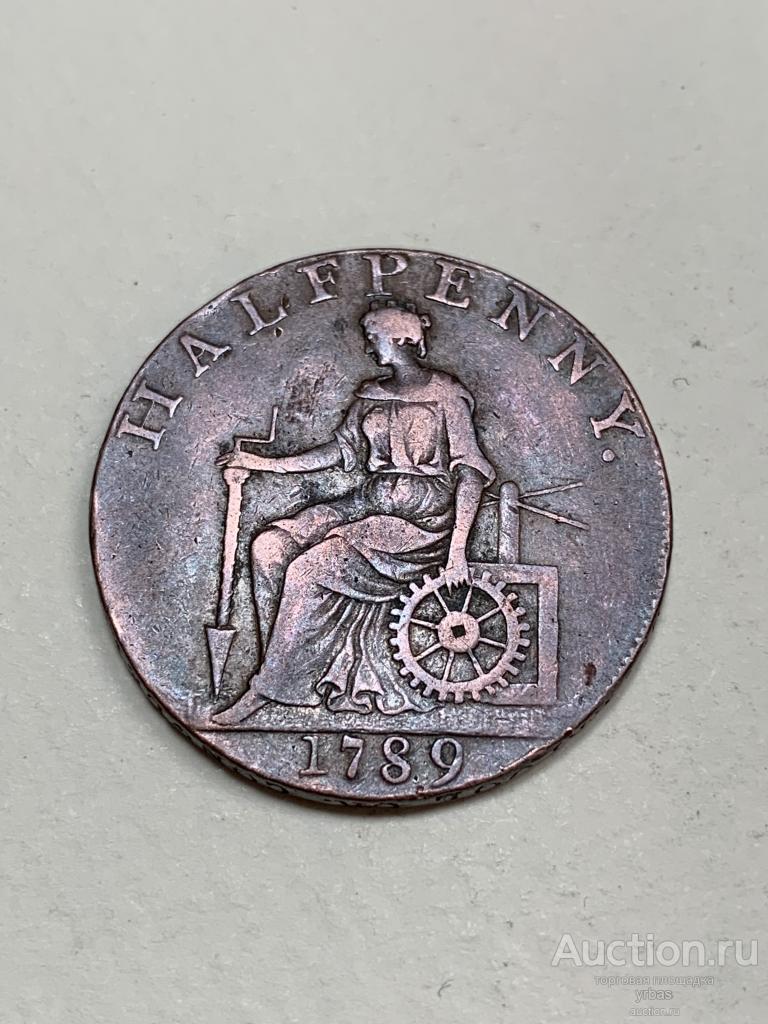 Англия. Маклесфильд 1/2 пенни 1789г.