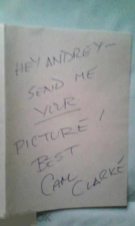 Кэм Кларк автограф записка и конверт 