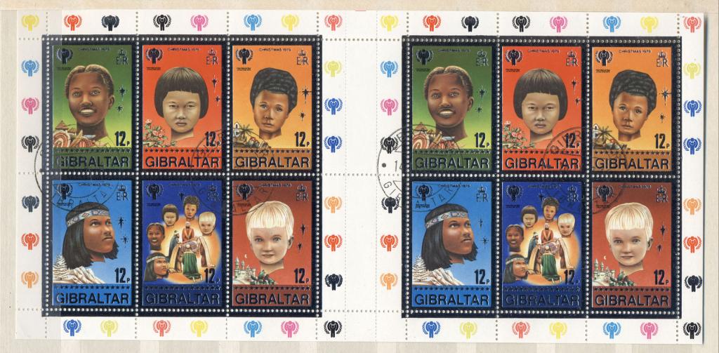 Гибралтар 1979 г. лист Год детей гашеная